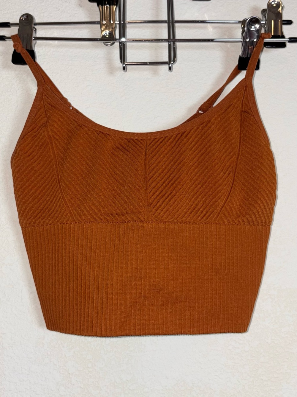 PINK Victoria's Secret Active Textured Ribbed Sporty Cami in Burnt Orange